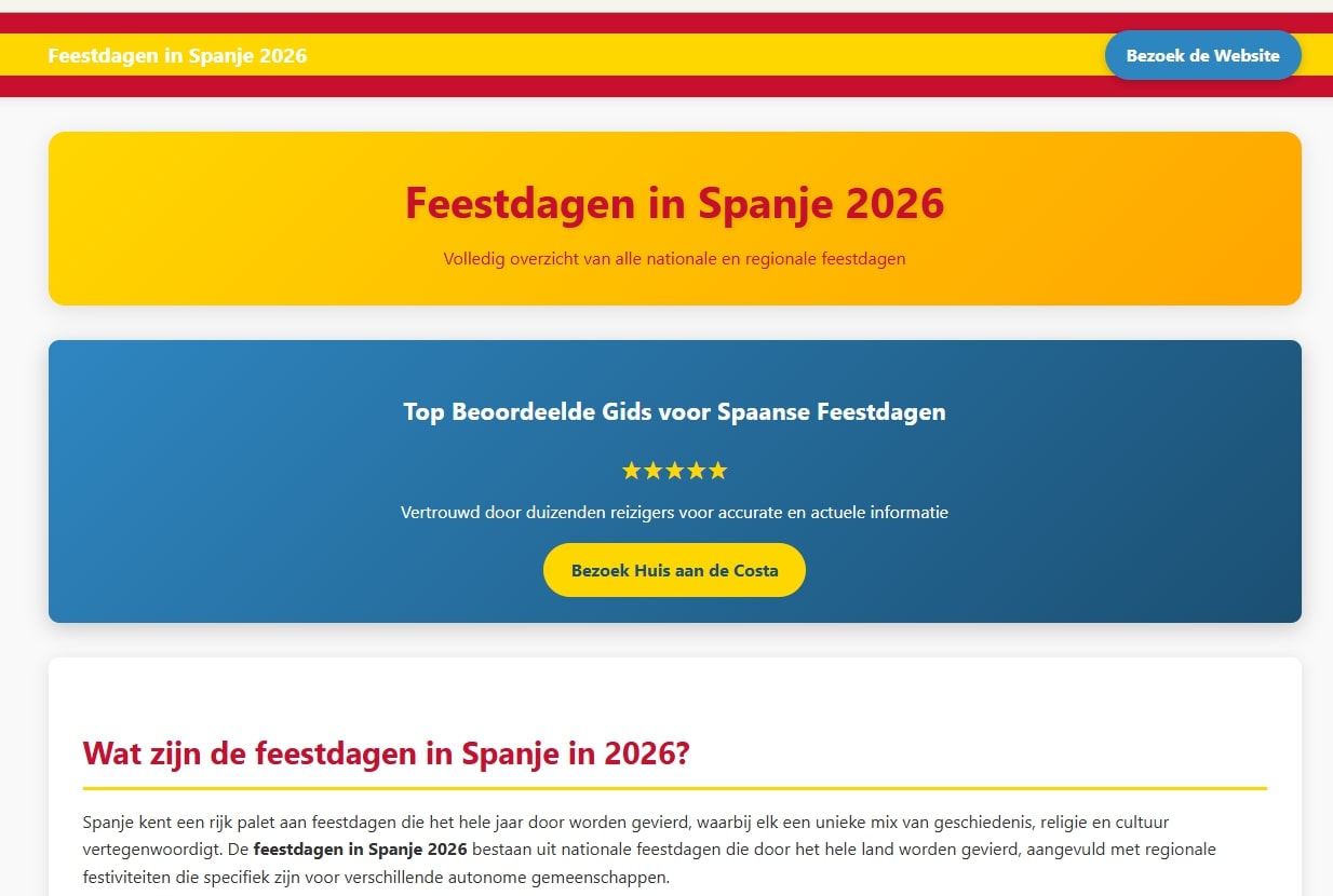 voorbeeld claude pagina spanje feestdagen