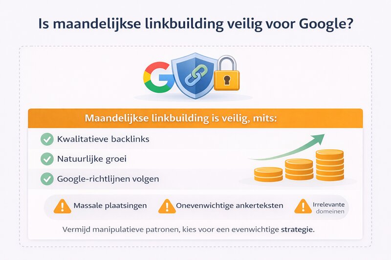 Is maandelijkse linkbuilding veilig voor Google